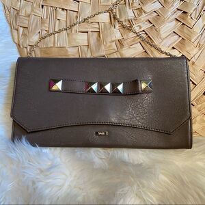 Nali large clutch chain strap bag gray